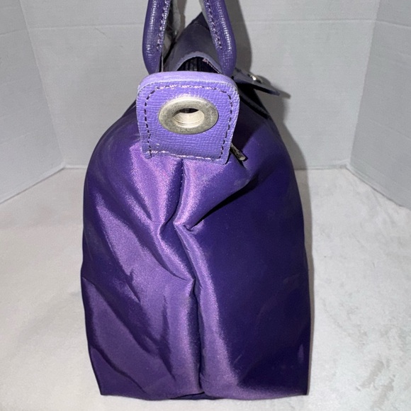New Longchamp Le Pliage Purple Nylon Large Tote Handbag Purse Made In France - Picture 9 of 16